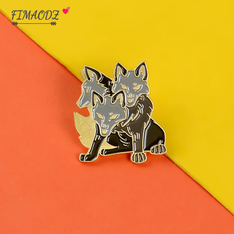 FIMAODZ Ancient Greek Mythology Hell Three-Headed Dog Brooch Pin New Design Hot Jewelry Wholesale | Украшения и аксессуары