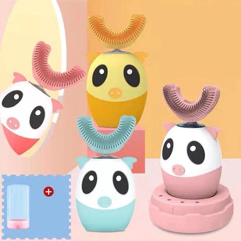 

Smart 360 Degrees U Electric Toothbrush Kids Silicon Automatic Ultrasonic Teeth Tooth Brush Cartoon Pattern Children