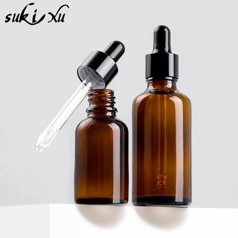 10 шт./лот Черная кепка Янтарное стекло весы бутылка капельница ароматерапия