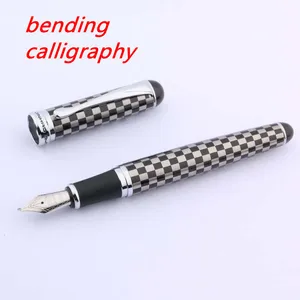JINHAO X750 черно-белый квадрат Серебряная отделка шахматная доска перо для каллиграфии перьевая ручка