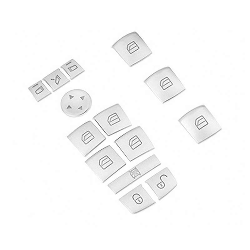 

Window Glass Lift Button Sticker Trim Decoration for Mercedes Benz A B R Class GL ML Interior Accessories (14 Buttons)