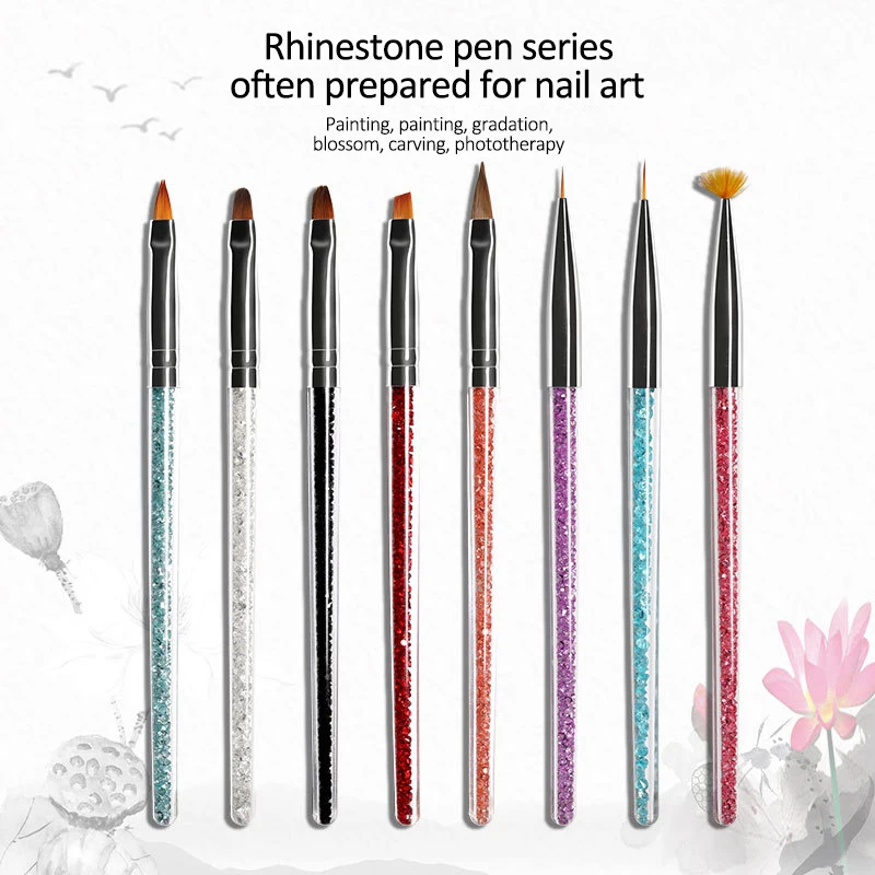 

Новинка, 1 универсальная ручка для дизайна ногтей, профессиональное оборудование для рисования цветов, веерообразная кисть, проволока для р...