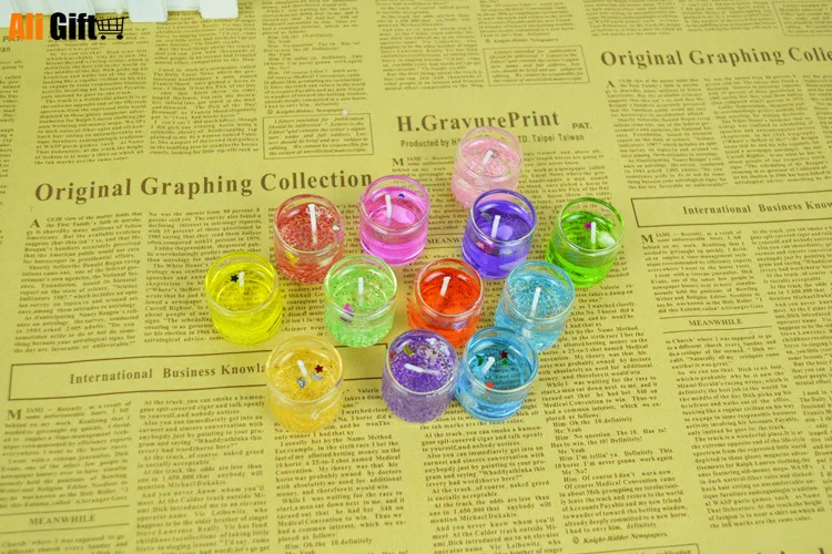 Модные романтические стеклянные желеобразные свечи для украшения свадьбы мини