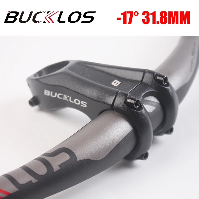 Вынос руля велосипеда BUCKLOS 31,8 мм из алюминиевого сплава, вынос руля для горного велосипеда, вынос руля 17 градусов, запчасти для велосипеда - изображение