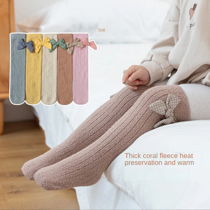 

Baby Girls Socks Autumn Toddler Big Bow Knee High Long Soft Cute Kids Sock Cotton Newborn Socken For 0-8 Years