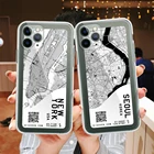 Чехол INS для телефона с эксклюзивной картой города для путешествий в страну для Apple iphone 12 11 Pro XS Max XR 8 7 6 6s Plus, Прозрачная мягкая задняя крышка