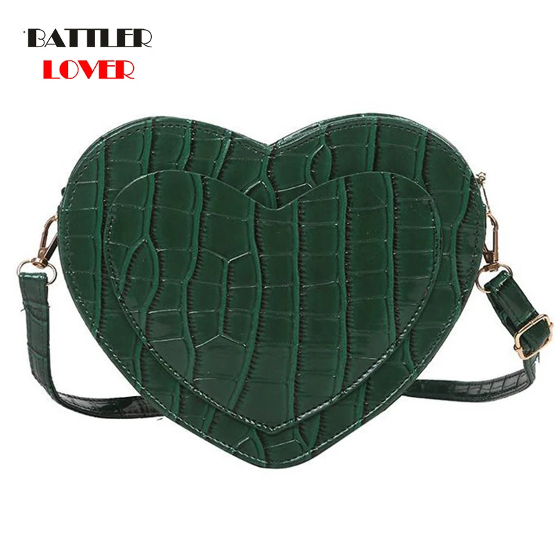 

Heart Shapes Shoulder Bags For Women 2021 Stone Pattern Design Crossbody Bags Female Solid Color Casual Tote Ladies Brand Wallet