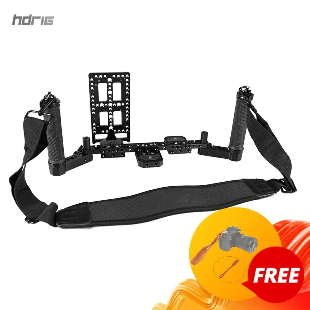 Monitor de Apoio Equipamento com Dupla Alça de Ombro Hdrig Diretor Borracha Handgrip Pescoço Bateria Placa Fotografia Acessórios