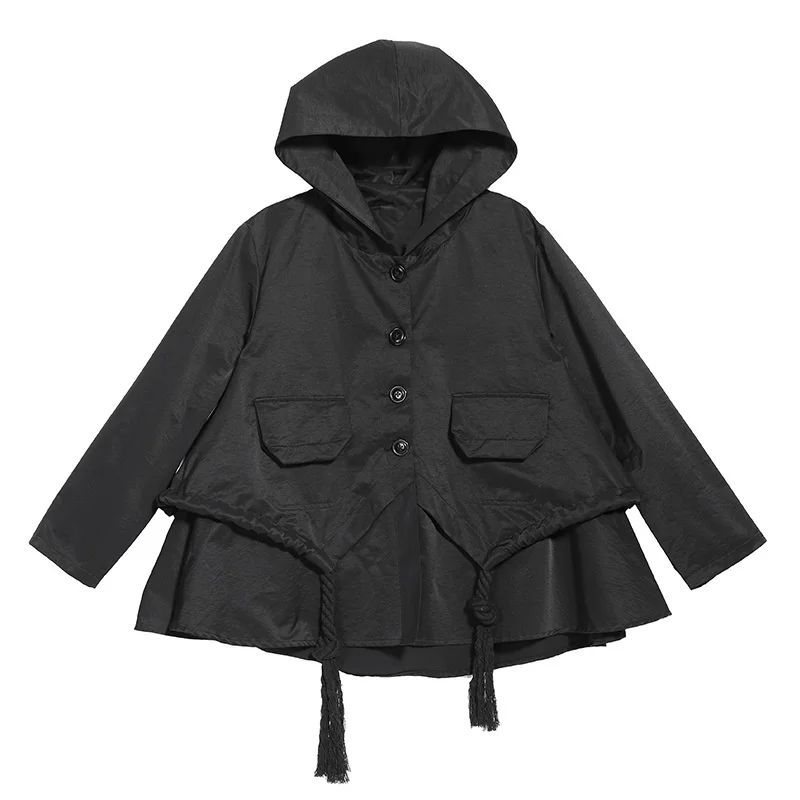 

Large women's new short coat personality Hooded Baby Shirt version a large top