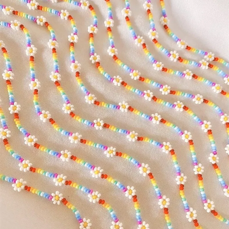 2021 Новые Красочные цветы ромашки ожерелье из бисера браслеты с подвесками