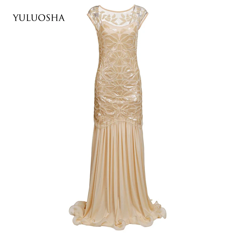 YULUOSHA Длинные вечерние платья в стиле ретро без рукавов для выпускного вечера