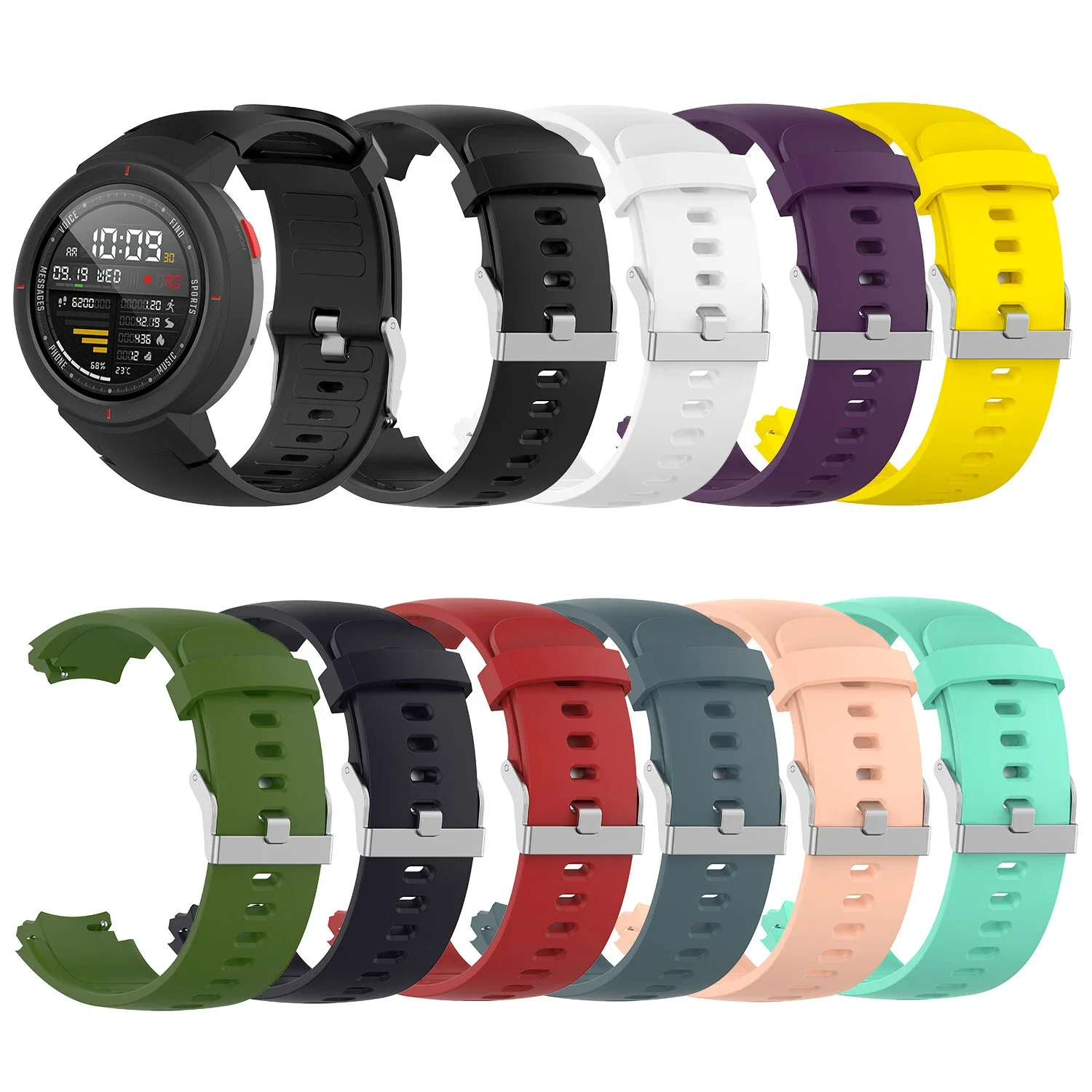 

22mm Multi-color Silicone Replacement Strap Smart Watch Band For Amazfit Verge