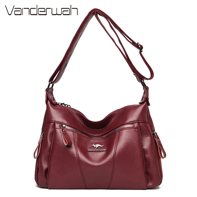 

Повседневные вместительные сумки через плечо для женщин, дизайнерские дамские сумочки из мягкой кожи, простая Женская трендовая сумка, 2021