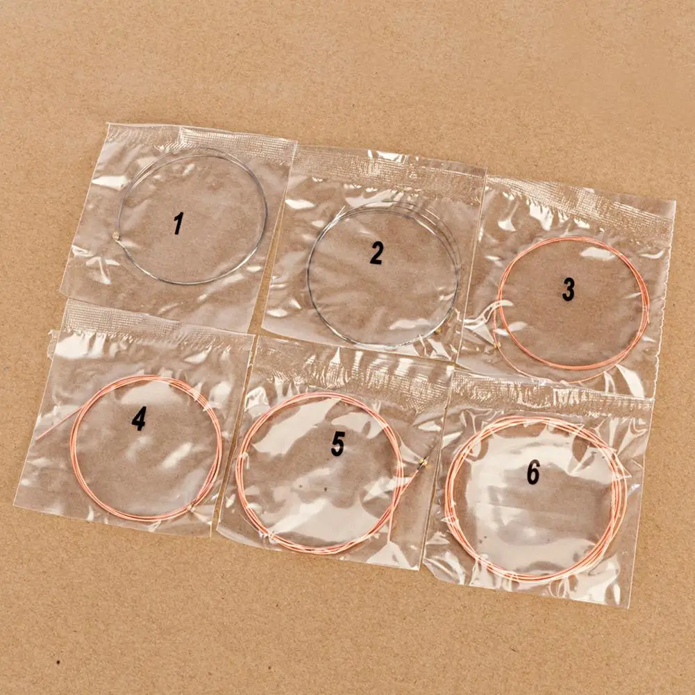 

6pcs Pure Copper Strings Glarry Folk Stainless Steel+Copper Guitar Strings for Musical Instrument Guitar Parts Accessories