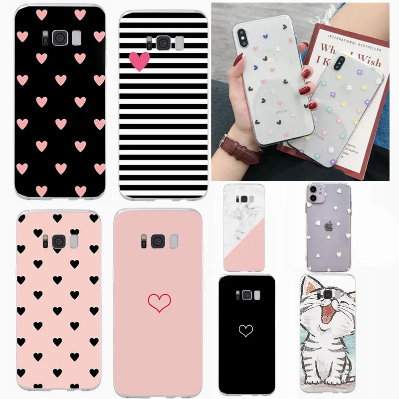 Чехол для Samsung Galaxy S7 Edge S8 S9 Plus Note 9 J3 J6 2016 A50S A30S A50 A30 Love Heart модный простой чехол