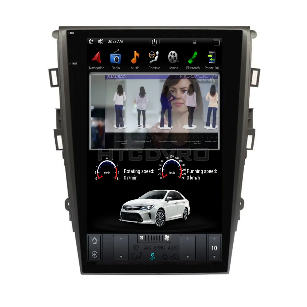 YMODVHT 12 1 дюймов Telsa стиль вертикальный экран четырехъядерный Android 7 2 Гб RAM