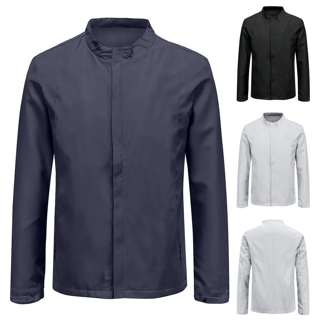 Куртка мужская однотонная с длинным рукавом на осень/зиму | Мужская одежда