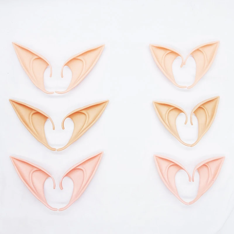 

Elf Ears Halloween Party Fairies Cosplay Costumes Latex Elven Elf Ears Pointed Anime Vampire Soft Christmas Mask Party Supplies