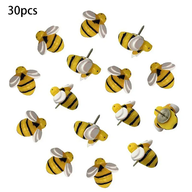 

30 Pcs Creative Decorative Cute Bees Thumb Tacks ThumbNails PushPins Push Pins S