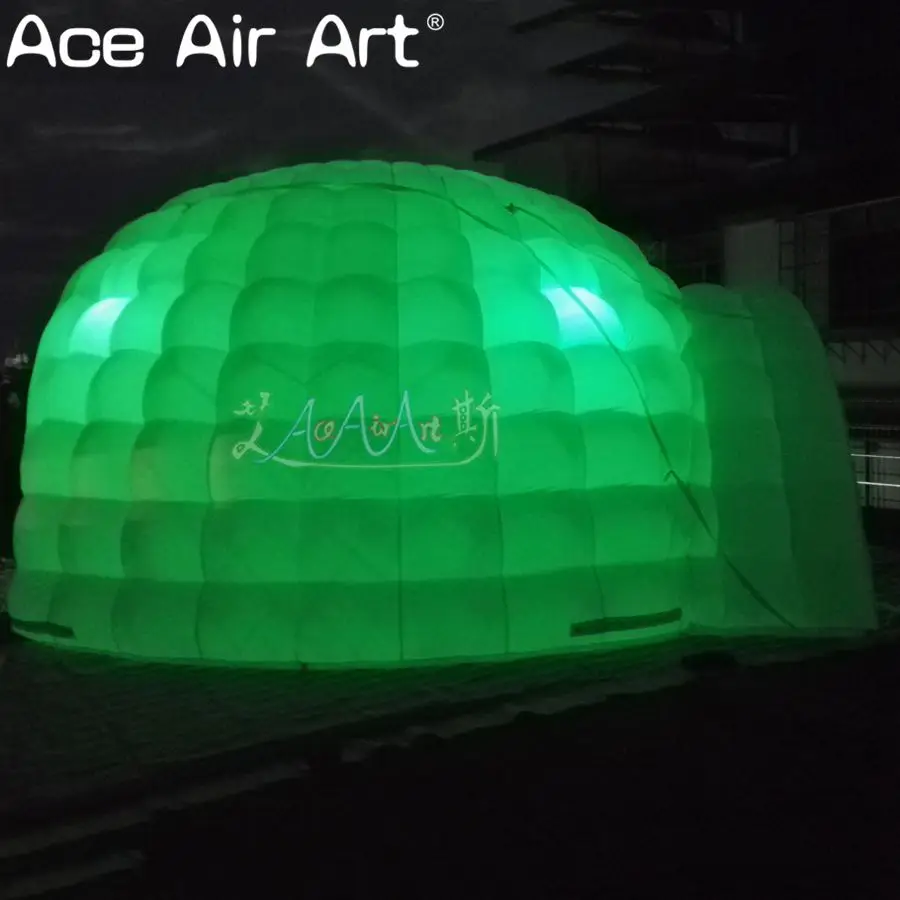 Новая горячая распродажа гигантский светодиодный надувной купол палатка шатер