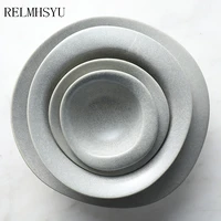 1pc relmhsyu nordic style ceramic stone western home pasta salad personality irregular dinner plate tableware