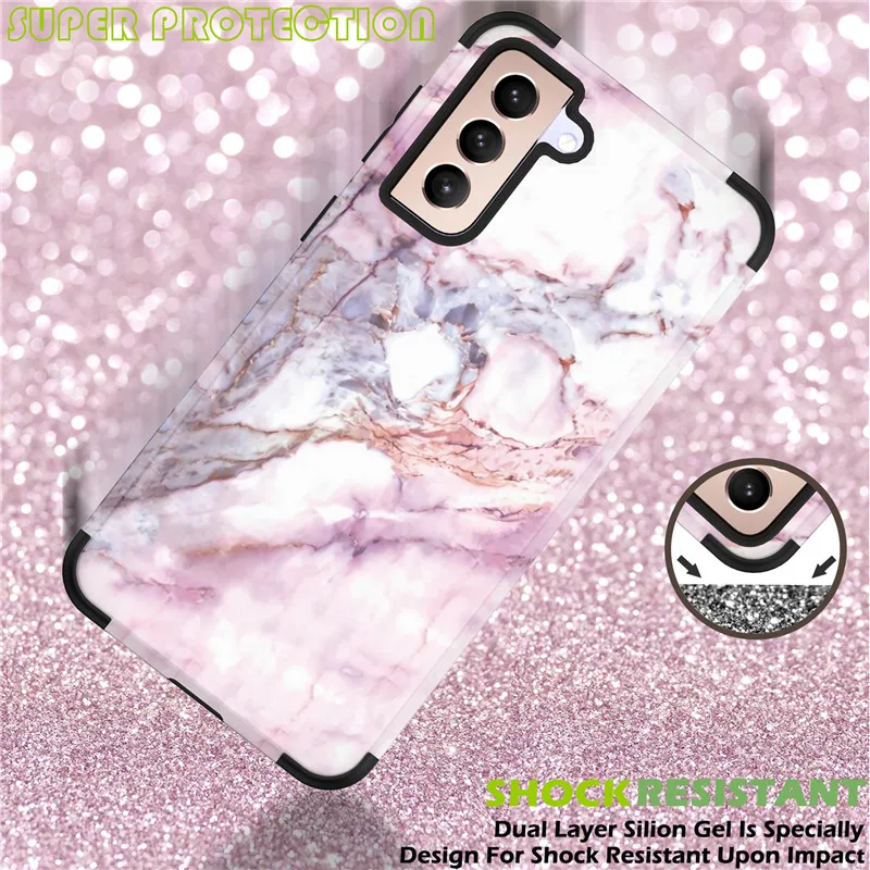 Матовый мраморный передний и задний чехол 360 дюйма для телефона Samsung s9 s10 note10 s21 Plus