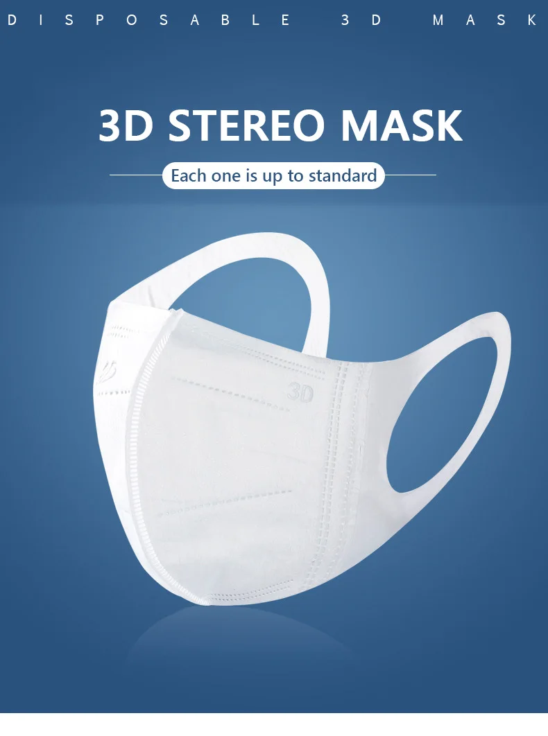 

10/50/100/200pcs 3D Disposable White Virus Face Mask 3-layer Anti-dust Masks Christmas Adult Mouth Mask Protective Mascarillas