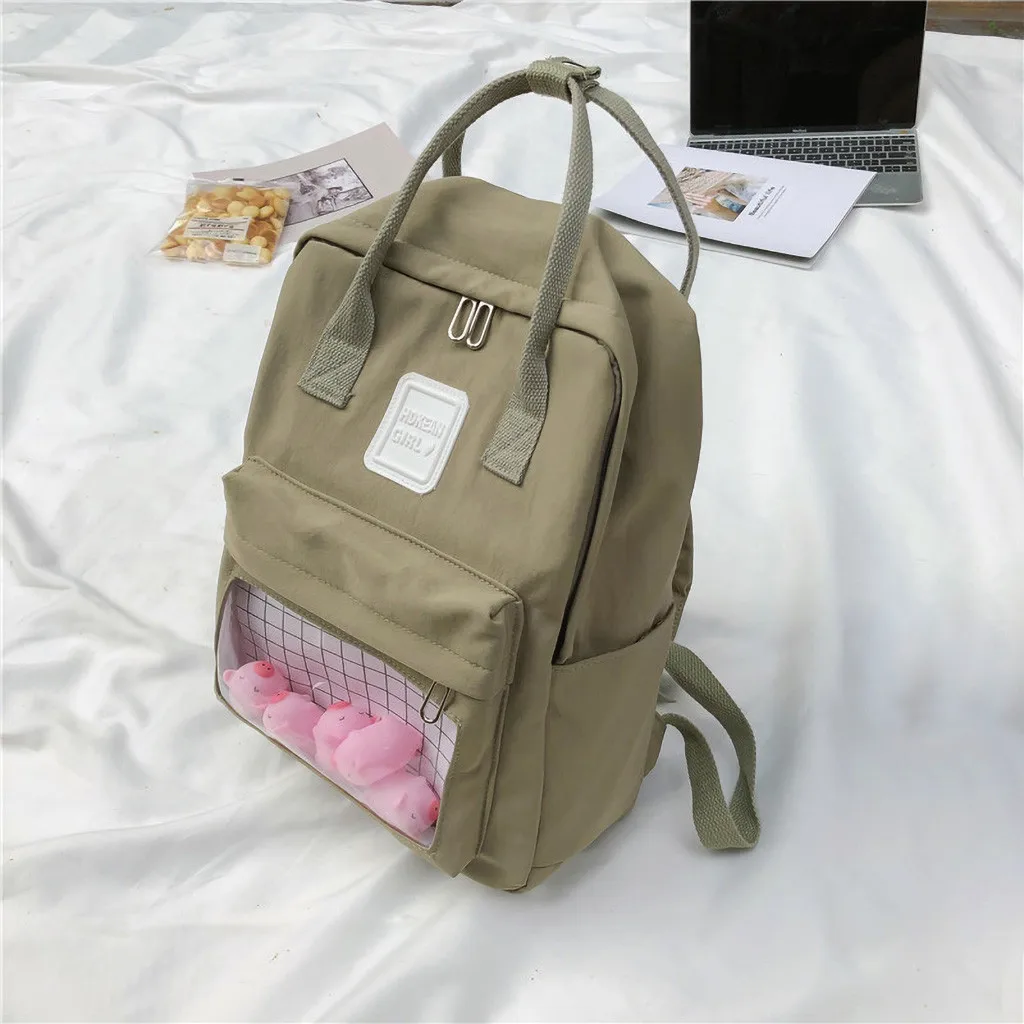 

Cute animal Large Capacity Solid Color Waterproof Nylon Casual Backpack School Bag Multi-Function Small Ladies School Backpack