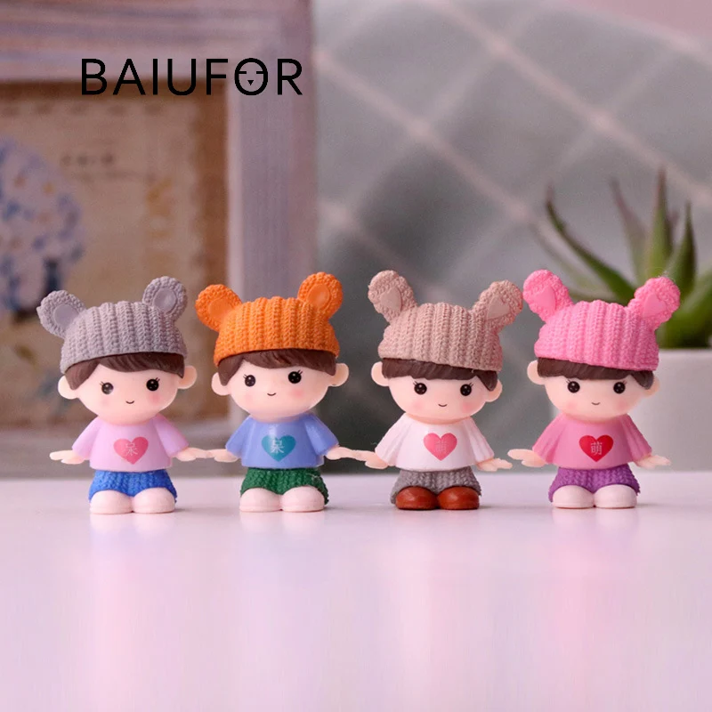 

BAIUFOR cute Girl Figure Cartoon Doll Child Toy DIY Moss Landscape Deco Figurines & Miniatures Home Decoration Accessories