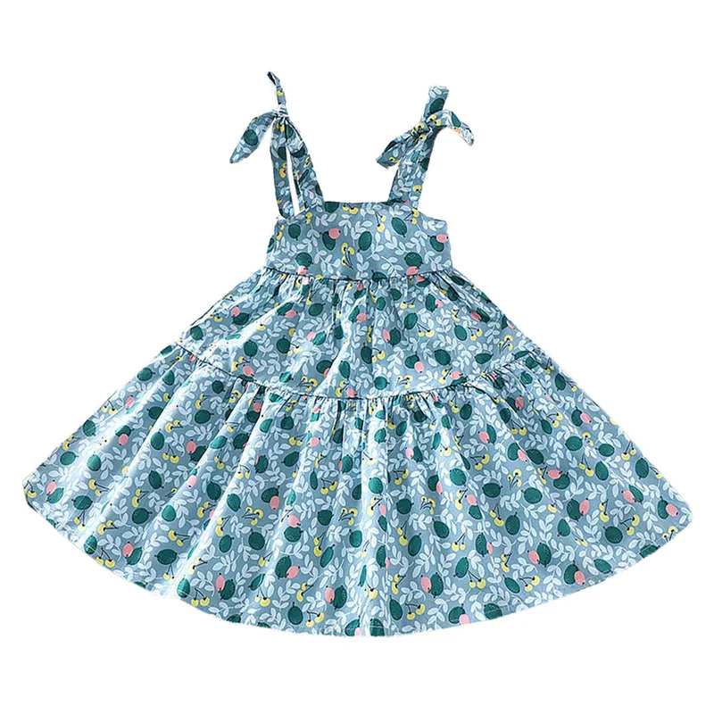 

Toddler Girls Floral Printed Paghetti Strap Dresses Summer Casual Loose Sundress Cute Princess Vestidos