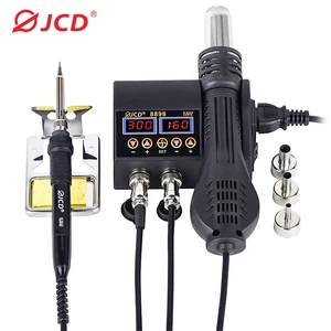 2 in 1 750w hot air gun lcd digital display welding rework station for cell phone bga smd pcb ic repair solder iron hairdry 8898 free global shipping