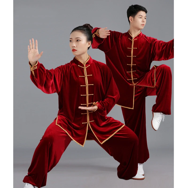 

Chinese Tang Suit Kung Fu Uniform Men Set Women Martial Arts Tai Chi Outfits Adult Stage Performance Cosplay Costume