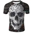 Новинка 2021, летняя Мужская модная повседневная футболка в стиле панк с 3D-принтом черепа смерти властителя, с коротким рукавом, уличный Топ