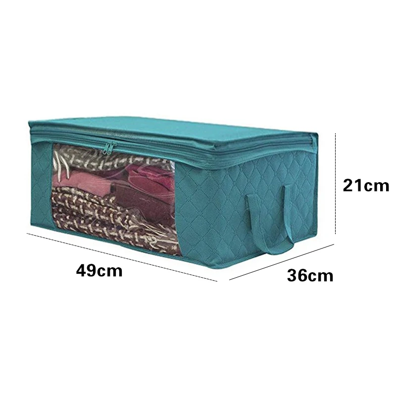 

Folding storage bag non-woven storage box space saving clothes quilt blanket storage bag closet clothes home storage box