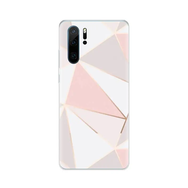 Геометрический рисунок для фото розовый чехол мягкий телефона huawei P8 P9 P10 P20 P30 Pro Lite