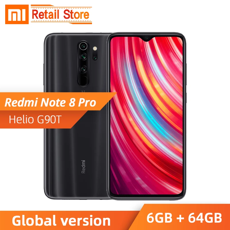 Xiaomi Redmi Note 8 Pro 6 ГБ 64 128 MTK Heilo G90T мобильный телефон четыре камеры смартфон мп 4500 мАч
