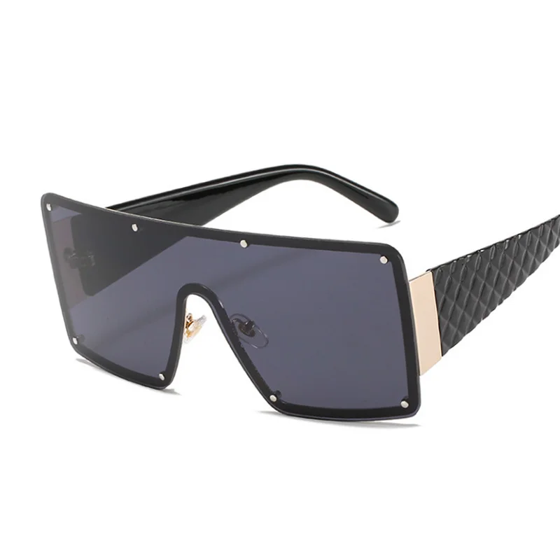 

Fashion Oversized Sunglasses Women Luxury Brand Big Frame Sun Glasses Female Classic Black One Piece Modern Oculos De Sol