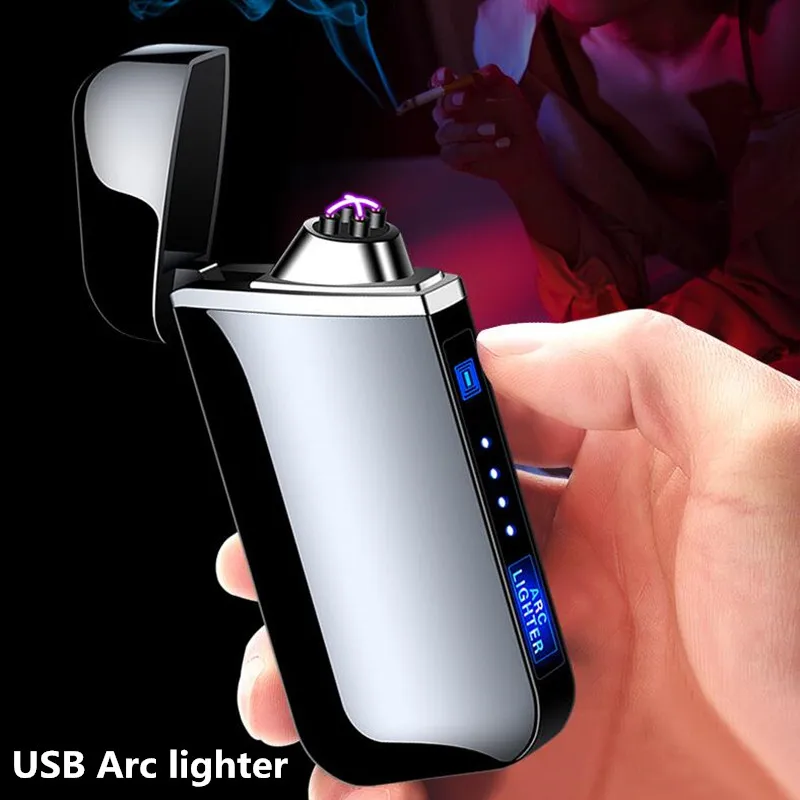 New Touch sensor switch Double Arc lighter USB charging cigarette Plasma Windproof flameless Electronic lighters | Дом и сад