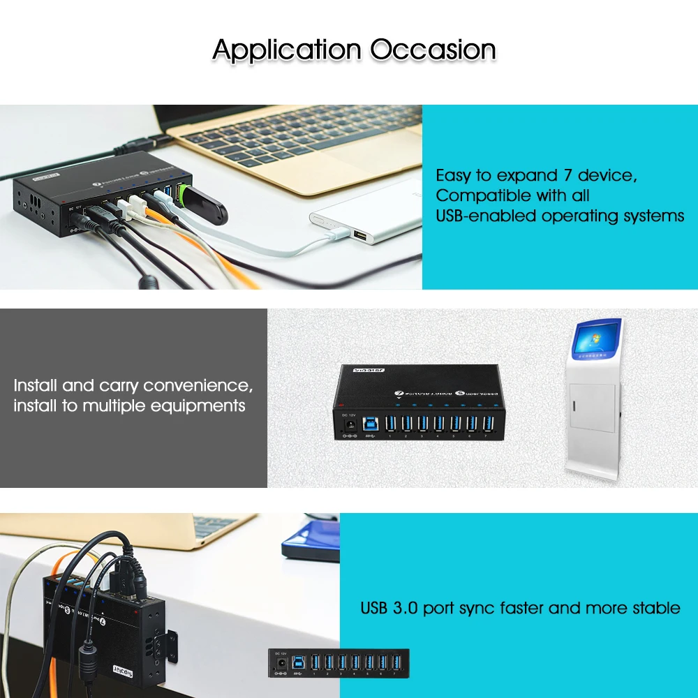 Внешний блок питания Sipolar USB 3 0 7-портовый алюминиевый концентратор для