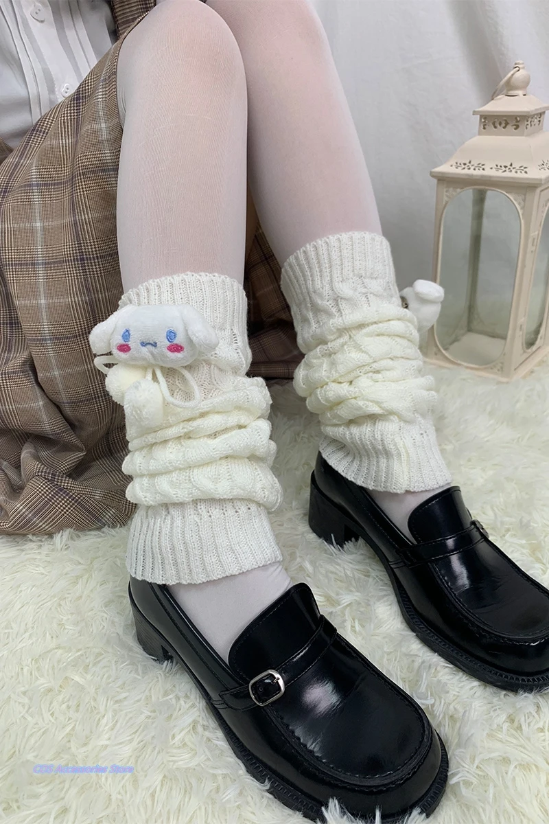 

Japanese Original Lolita White JK Women's Socks Cartoon Plush Rabbit Knitting Pile Of Socks Cute Wild Soft Sister Autumn New
