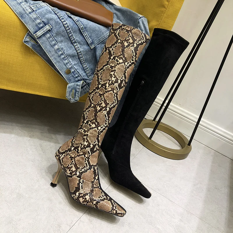 Boussac/эластичные сапоги до колена из искусственной кожи женские зимние в стиле