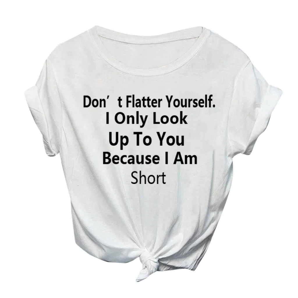 

Woman T-Shirts Fashion Casual O-Neck Letter Print Short Sleeve T-Shirt Top Woman Harajuku Clothes mujer camisetas vestido