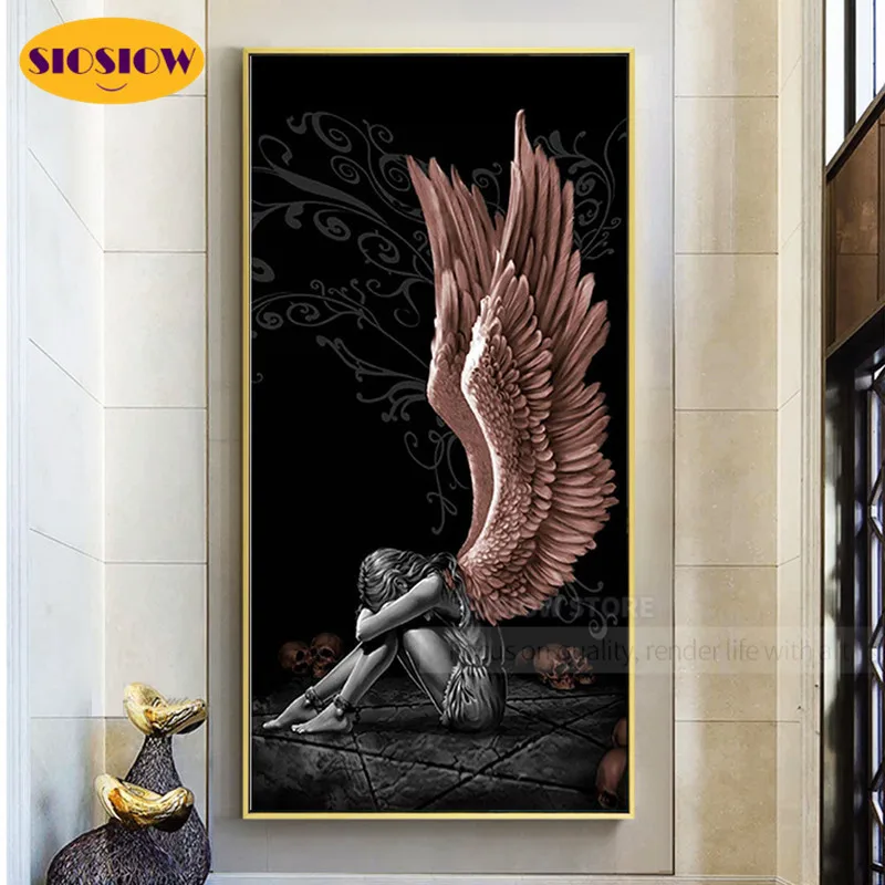 SIOSIOW 5D DIY алмазная живопись полная квадратная дрель с крыльями ангела Красота