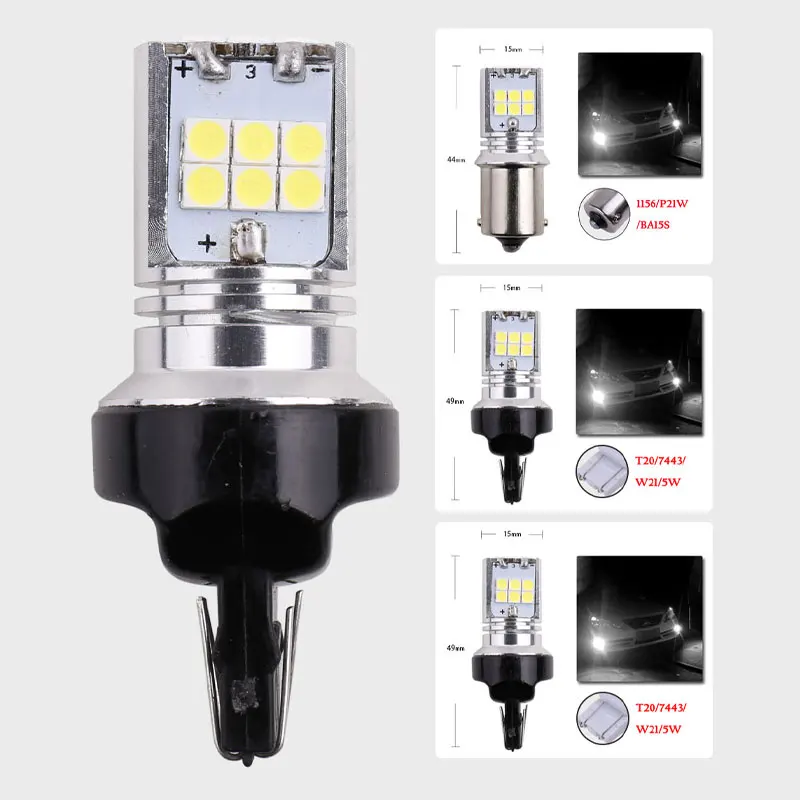 2 шт. BA15S P21W 7443 светодиодный 1157 BAY15D P21/5W Canbus 21W W21/5W T20 3030 15 Switchback для стоп светильник