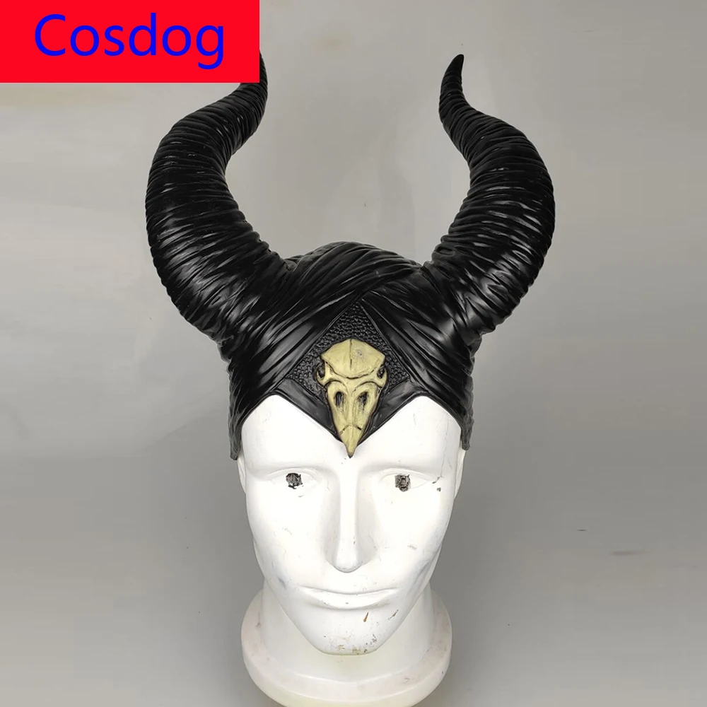 Маскарадный головной убор Cosdog с рожками черный шлем королевы маска для косплея