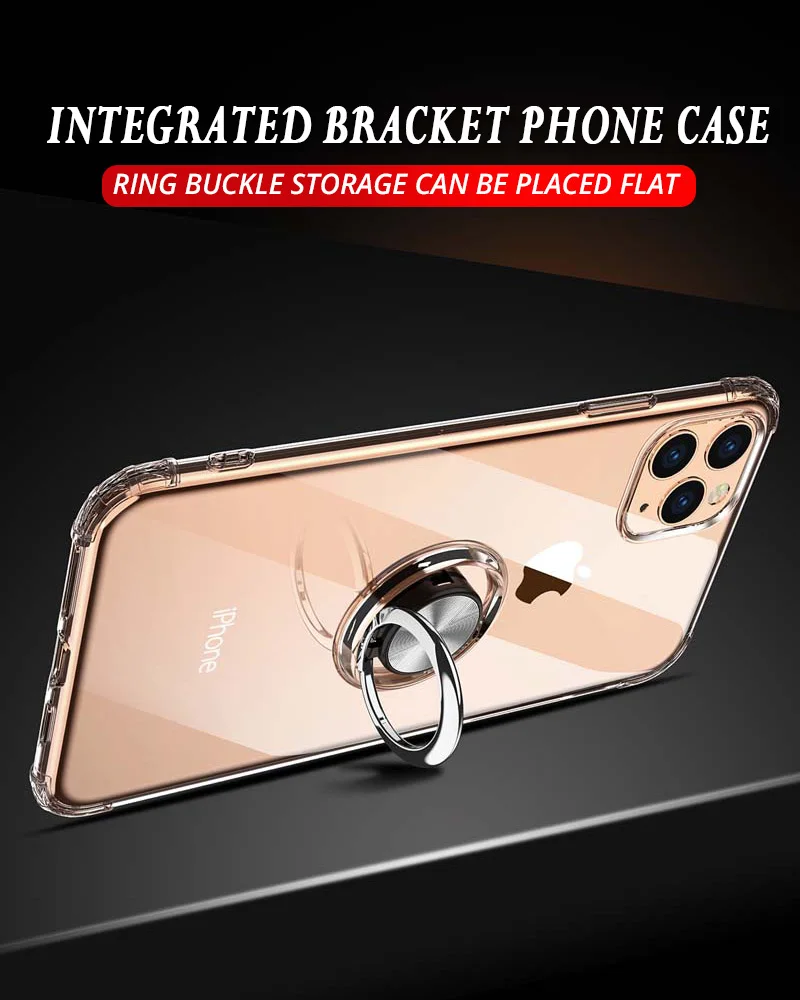XSDTS Прозрачный 3D противоударный чехол для iPhone 11 Pro XS Max X XR 8 7 6 6S Plus держатель с магнитным креплением автомобильная подставка для стенда чехол Капа