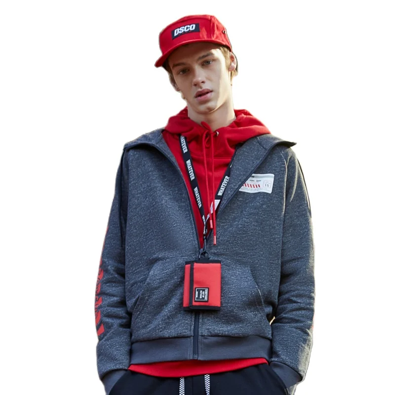 Куртка Semir мужская с капюшоном свитер надписью Спортивная весна осень 2019|Мужские