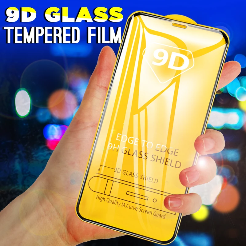 

9D Full Cover Tempered Glass Screen Protector For iPhone 11 Pro Xs Max 8 7 6 6s Plus Protective Glass Phone Screen Film Guard