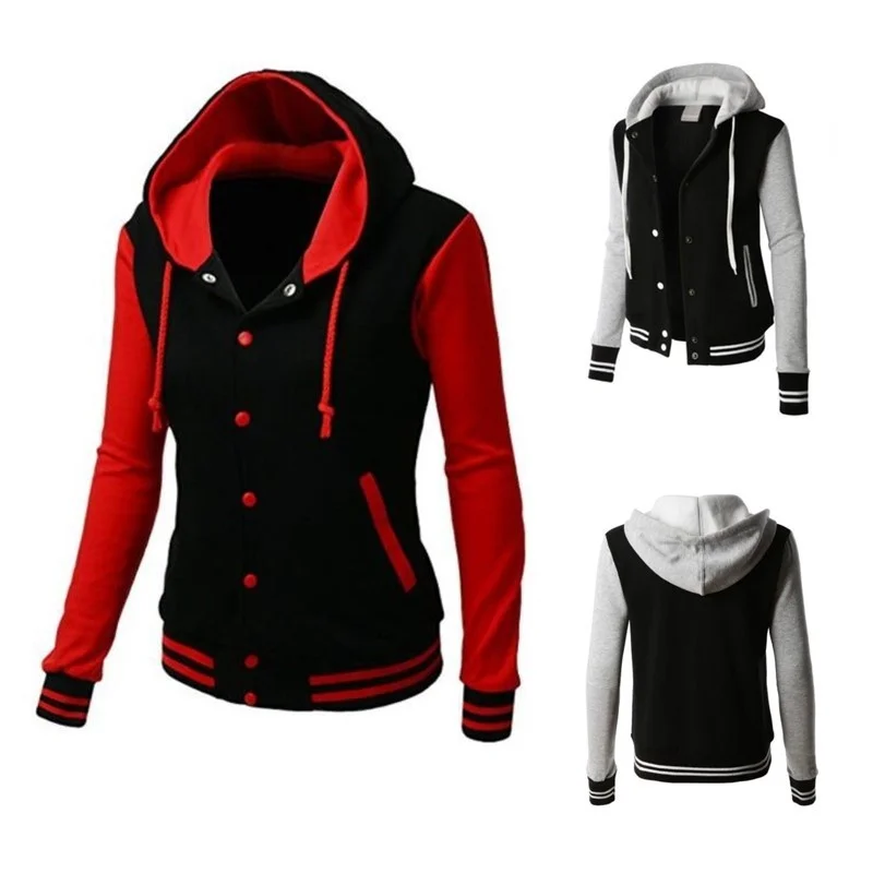 

Zogaa 2019 Womens hoodies Women Hoodies Sweatshirts Long Sleeve Hoody Ladies Pocket Patchwork Female Baseball Jacket Hoodies