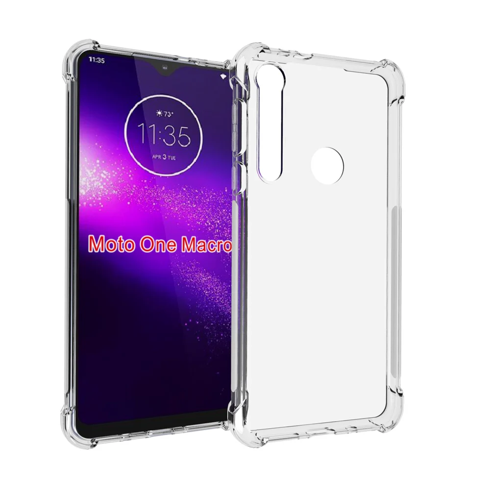 Для Motorola Moto One Macro Case Airbags Buffer полная защита чехол для прозрачный мягкий ТПУ